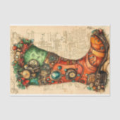 Kerstmis Kous Steampunk Sfeer BL5 Decoupage Tissuepapier (Voorkant)