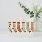 Kerstmis Kousen Briefkaart (Staand voorkant)