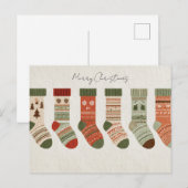 Kerstmis Kousen Briefkaart (Voorkant / Achterkant)