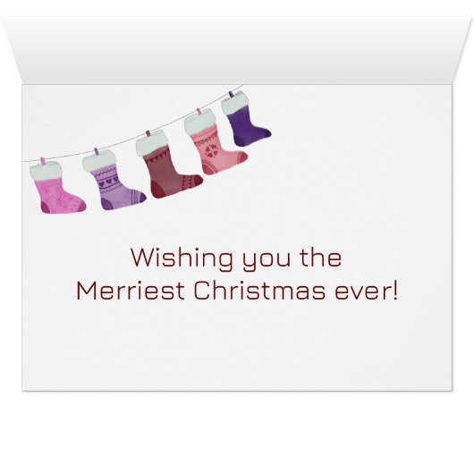 Kerstmis Kousen Kaart (Binenzijde Horizontaal (Onderkant))