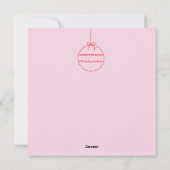 Kerstmis Krabbel Doodle Rood en Roze Kaart (Achterkant)