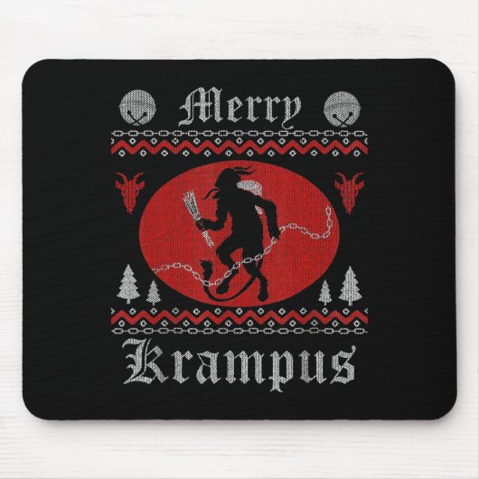 Kerstmis Krampus Horror T-shirt Kwaadaardige Pyjam Muismat (Voorkant)