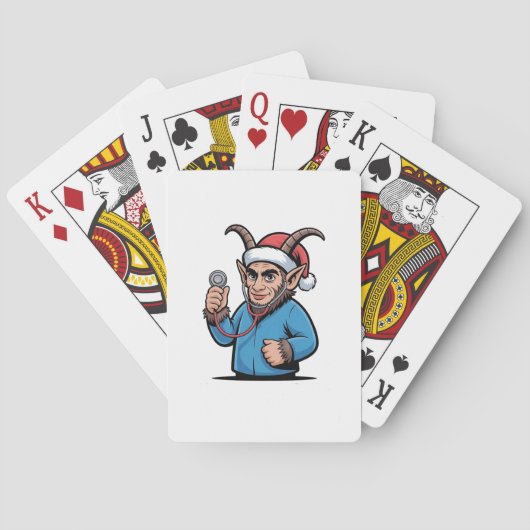 Kerstmis Krampus-verpleegkundige kleding verpleegs Pokerkaarten (Achterkant)