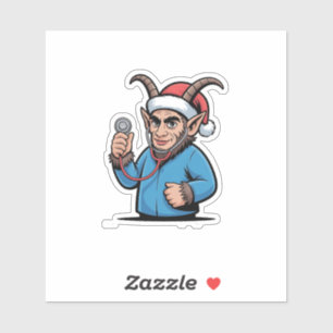 Kerstmis Krampus Verpleegkundige Kleding Verpleegs Sticker