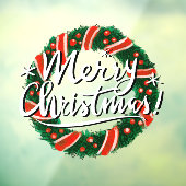 Kerstmis krans deur bord raamsticker (Vel 3)
