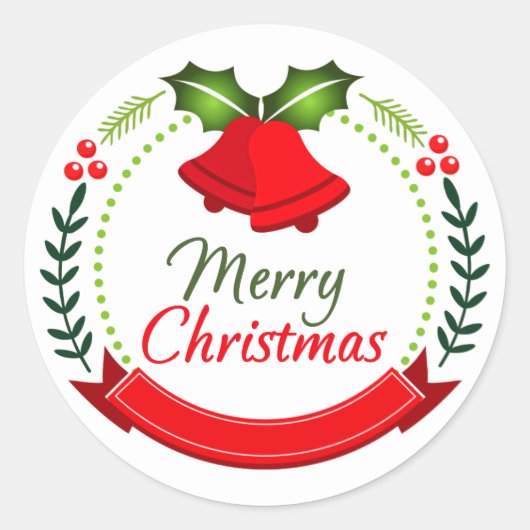 Kerstmis Krans Elementen Sticker (Voorkant)