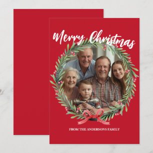 Kerstmis Krans Foto Persoonlijke Familie N Feestdagenkaart