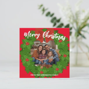 Kerstmis Krans Foto Persoonlijke Familie N Feestdagenkaart