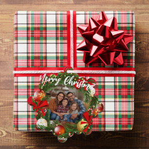 Kerstmis Krans Foto Persoonlijke Familie N Ornament Kaart