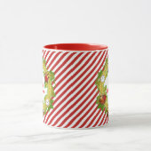 Kerstmis Krans Rode Strepen Mok (Midden)
