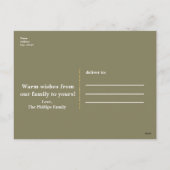 Kerstmis krans van hertengewei met hout en lichten feestdagenkaart (Achterkant)