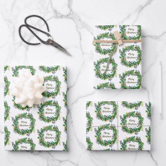 Kerstmis Kranz Inpakpapier Vel (Voorkant)