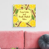 Kerstmis kruidige gele wijn canvas afdruk (Insitu (Woonkamer))