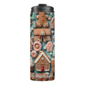 Kerstmis Kruidkoek Patroon Kunst Thermosbeker (Voorkant)