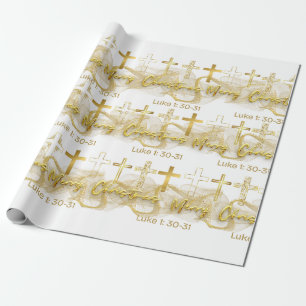Kerstmis Kruis Inpakpapier Christelijk