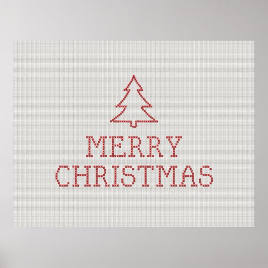 Kerstmis kruissteek bord poster (Voorkant)