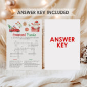 Kerstmis Kruiswoordpuzzelspel Feestdagenkaart
