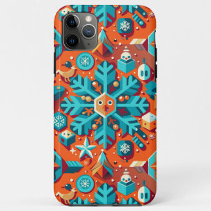 Kerstmis kunst gestileerde sneeuwvlok Case-Mate iPhone case