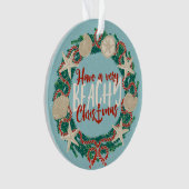 Kerstmis Kust Tropische Zee Schelp Krans - Aqua Ornament (voorkant)