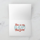 Kerstmis Kust Tropische Zee Schelp Krans -Rood Feestdagen Kaart (Binnen)