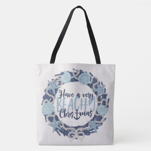 Kerstmis Kust Tropische Zee Schelpen Omkeerbaar Tote Bag (Voorkant)