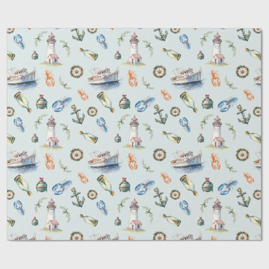 Kerstmis Kust Wrap Papier (Vlak)