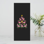 Kerstmis - Kute Flamingo Kerstmis Kaart (Staand voorkant)