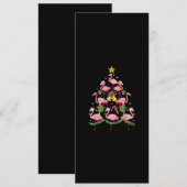 Kerstmis - Kute Flamingo Kerstmis Kaart (Voorkant / Achterkant)