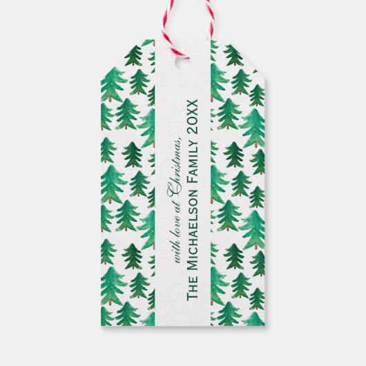 Kerstmis | Kute kerstboomstructuur Cadeaulabel (Achterkant)