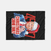 Kerstmis kwam vroeg grappig Donald Trump Kerstman Fleece Deken (Voorkant (Horizontaal))