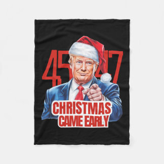 Kerstmis kwam vroeg grappig Donald Trump Kerstman Fleece Deken