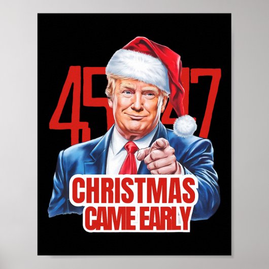 Kerstmis kwam vroeg grappig Donald Trump Kerstman Poster (Voorkant)