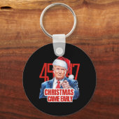 Kerstmis kwam vroeg grappig Donald Trump Kerstman Sleutelhanger (Voorkant)