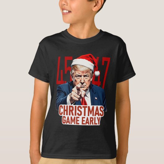 Kerstmis kwam vroeg grappig Donald Trump Kerstman T-shirt (Voorkant)