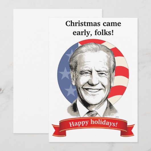 Kerstmis kwam vroeg, mensen! Biden kerstkaart (Voorkant / Achterkant)
