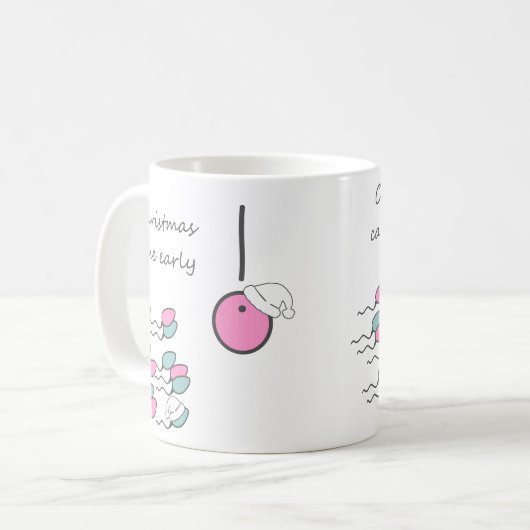 Kerstmis kwam vroeg. Zwangere Mok (Voorkant links)