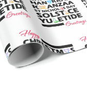 Kerstmis Kwanzaa Hanukkah Solstice Yuletide Cadeaupapier (Rol Hoek)