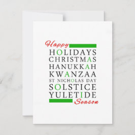 Kerstmis Kwanzaa Hanukkah Solstice Yuletide Feestdagenkaart