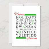 Kerstmis Kwanzaa Hanukkah Solstice Yuletide Magnetische Uitnodiging (Voorkant)