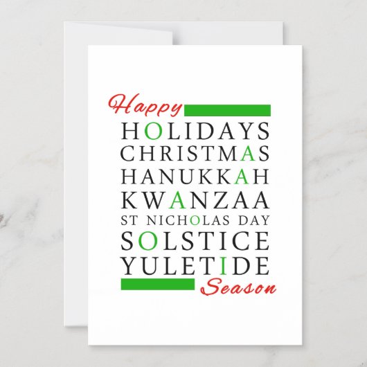 Kerstmis Kwanzaa Hanukkah Solstice Yuletide Magnetische Uitnodiging (Voorkant)