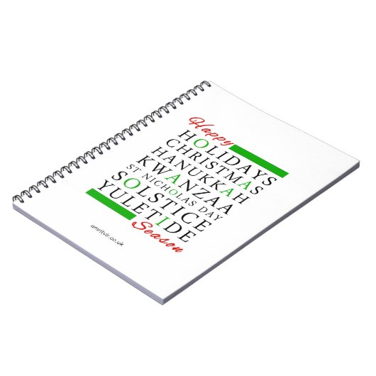 Kerstmis Kwanzaa Hanukkah Solstice Yuletide Notitieboek (Linkerzijde)