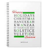 Kerstmis Kwanzaa Hanukkah Solstice Yuletide Notitieboek (Voorkant)