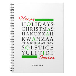 Kerstmis Kwanzaa Hanukkah Solstice Yuletide Notitieboek