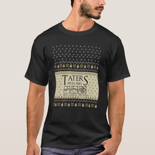 Kerstmis L O T R Taters Aardappelen Boilem Mashem T-shirt (Voorkant)