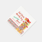 Kerstmis: La La La La La La La La Llama rood groen Servet (Hoek)