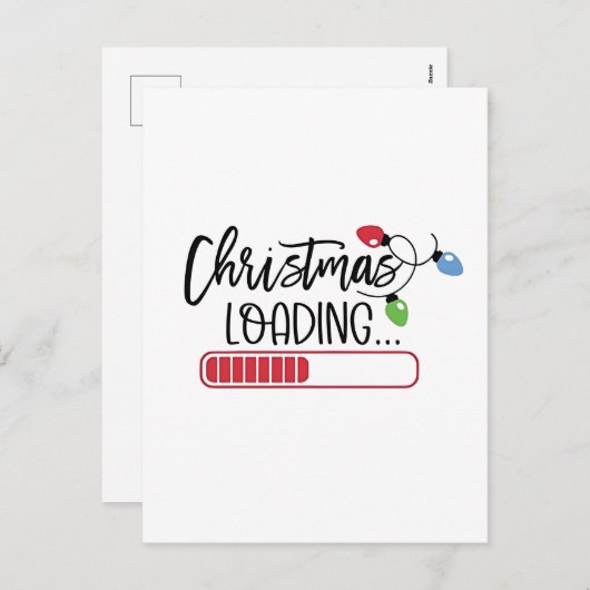 Kerstmis Laadt Xmas Lichtjes  Feestdagenkaart (Voorkant / Achterkant)