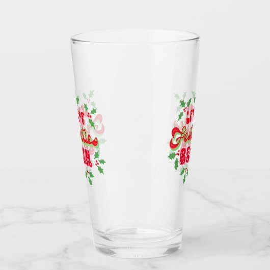 Kerstmis laat de feestdagen beginnen glas (Links)