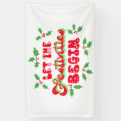 Kerstmis laat de feestdagen beginnen spandoek (Verticaal)