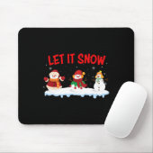 Kerstmis Laat Het Sneeuw Sneeuwman Winter Kerstmis Muismat (Met muis)
