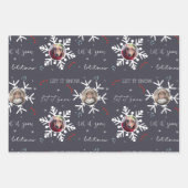 Kerstmis "Laat het sneeuwen" 2 Aangepaste foto Sno Inpakpapier Vel (Voorkant 2)